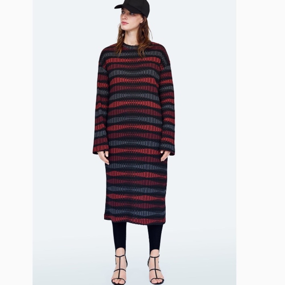 Zara Multicolored Jacquard Dress - Picture 4 of 8